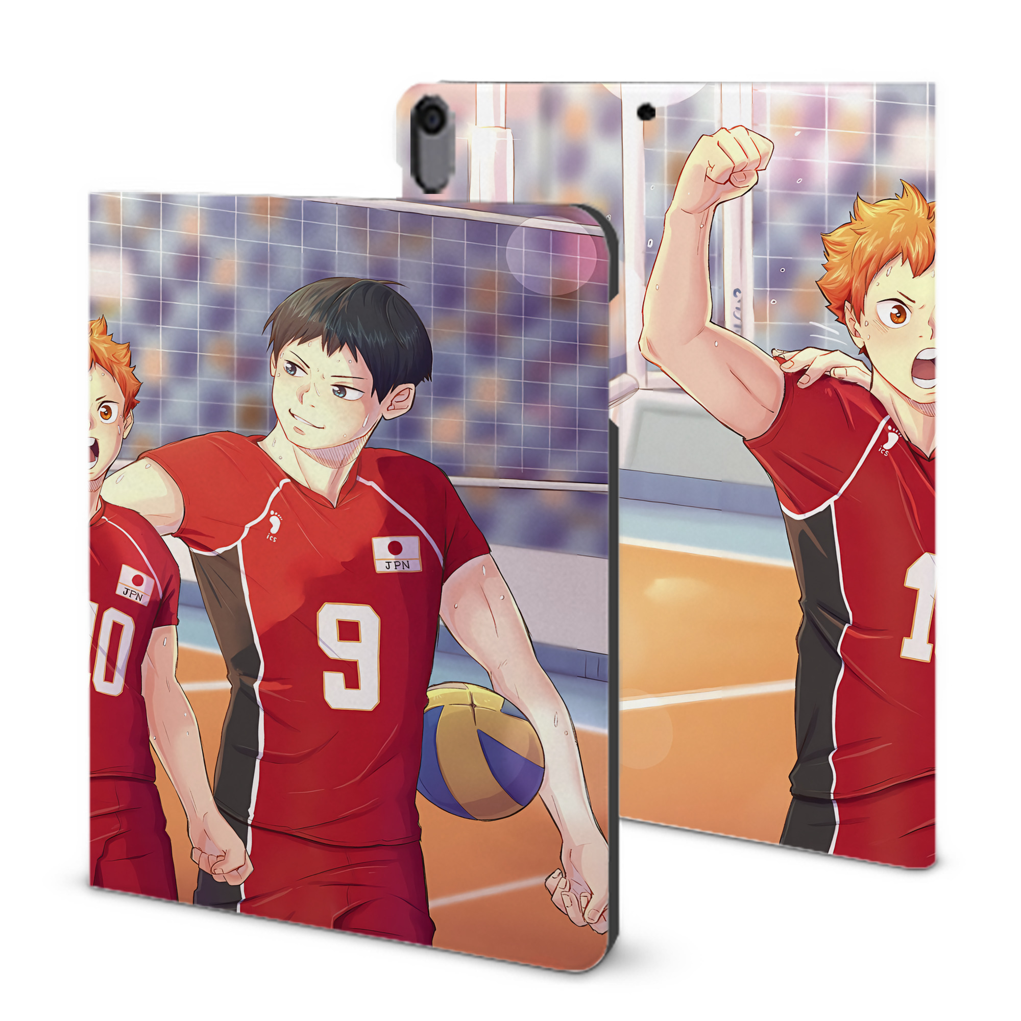 （画像用） ハイキュー!! Haikyu!! IPad ケース ブック型 PUレザー TPU 耐衝撃 軽量 薄型 ペン収納なし 全面保護 IPad 各モデル対応